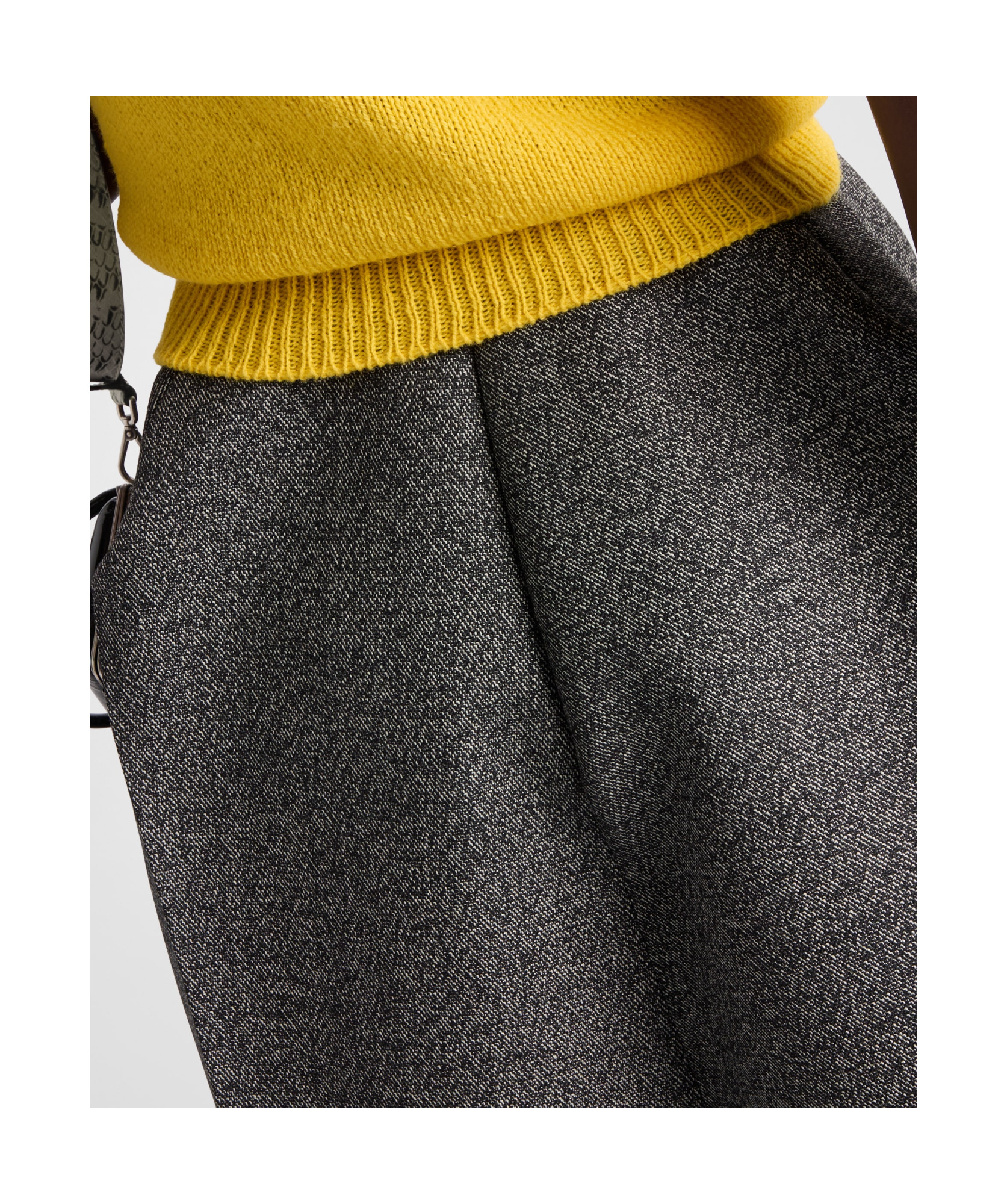 Prada Logo Wool Mid-length Skirt In Black