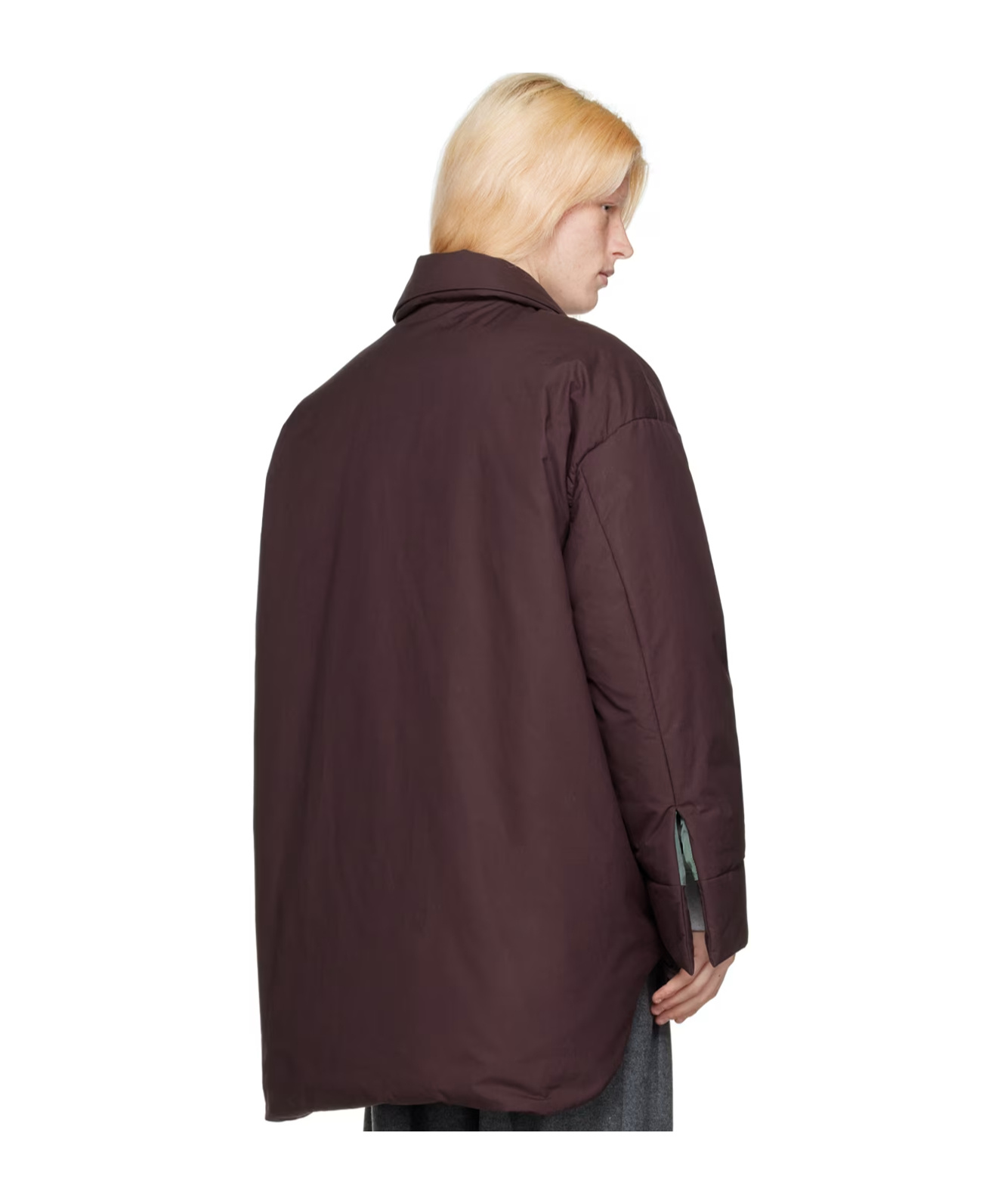 Jil Sander Bordeaux Shirt With Classic Collar And Front Zip Closure In Black