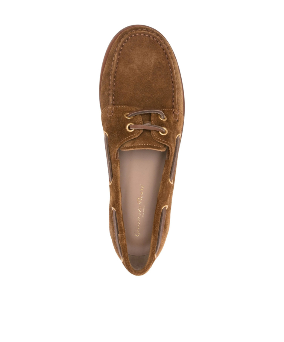 Gianvito Rossi Round-head Flat Shoes In Brown