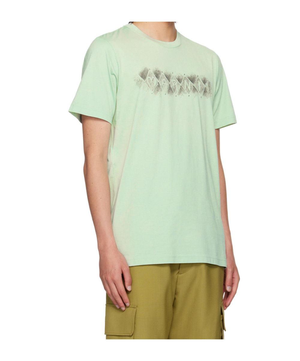 Shop Marni Diamond Printed T-shirt In Green