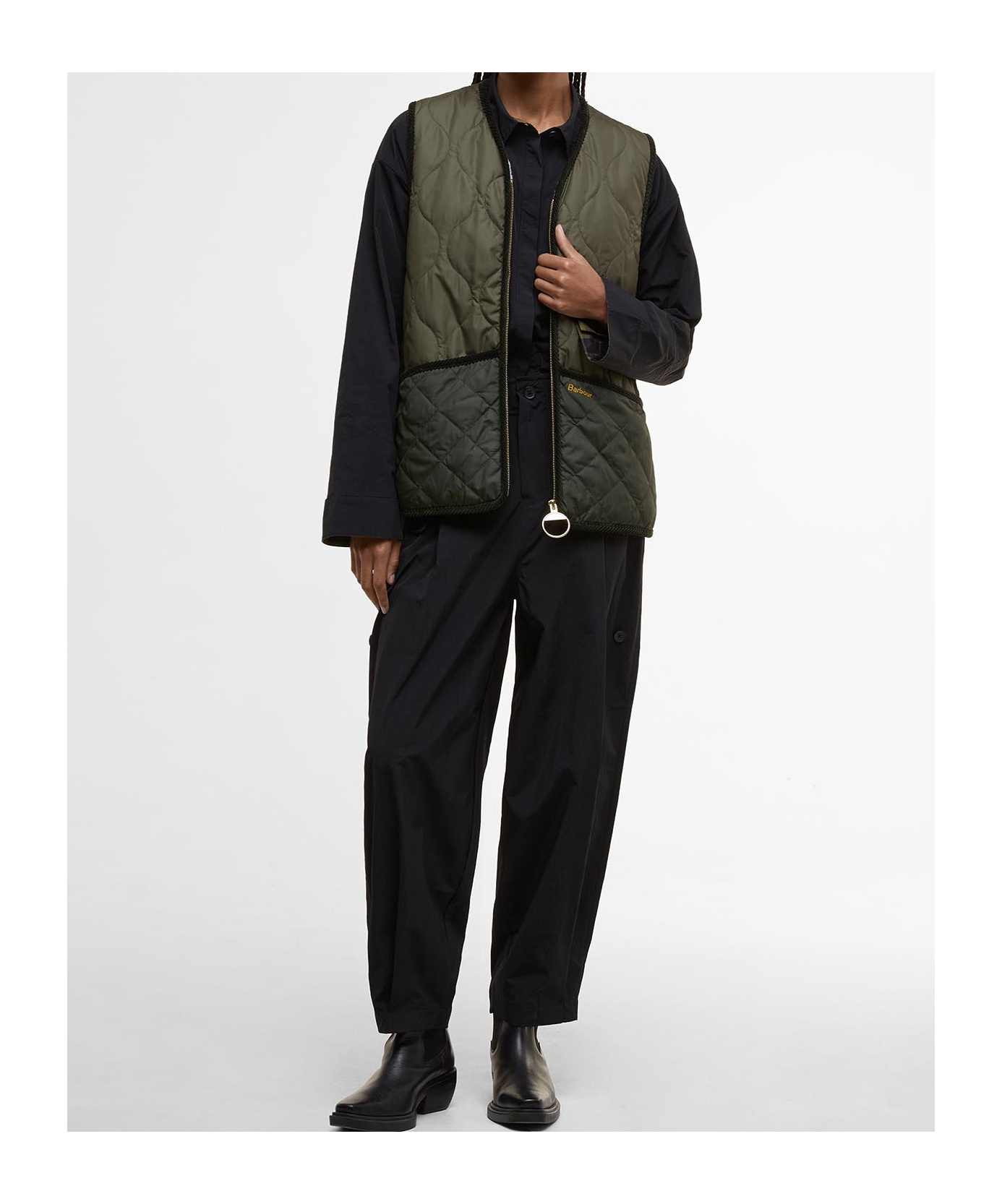 Barbour Quilted Borg-lined Vest In Black