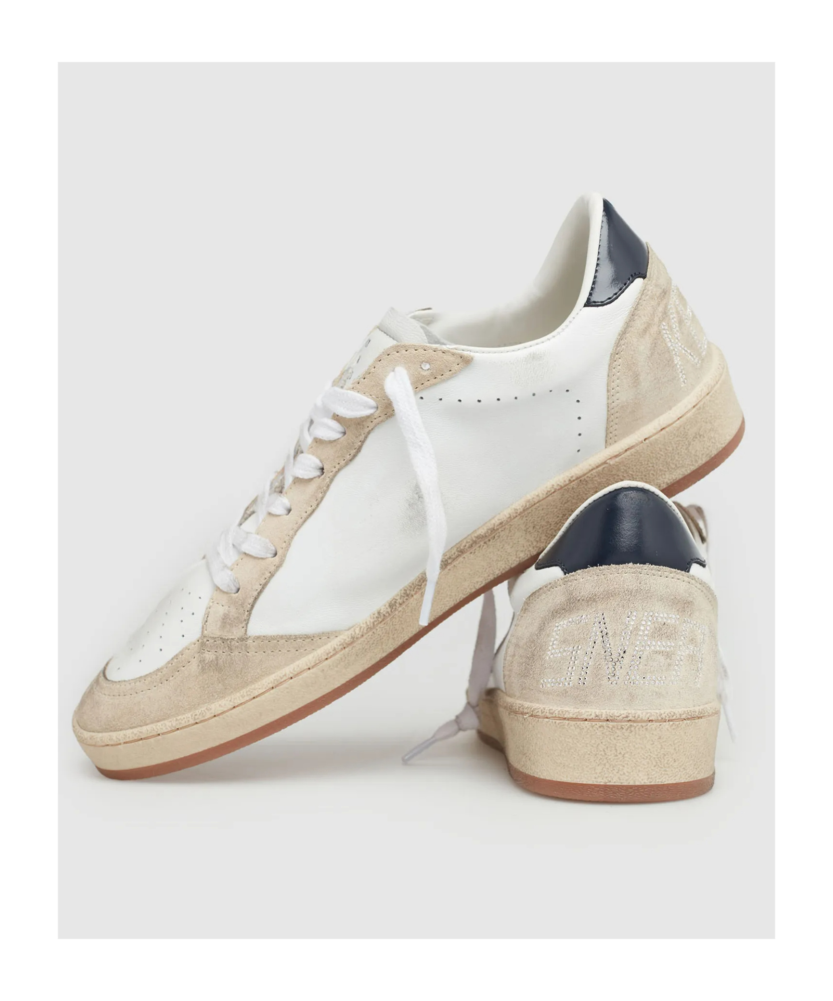 Golden Goose 20mm Ballstar Leather Sneakers In Nude