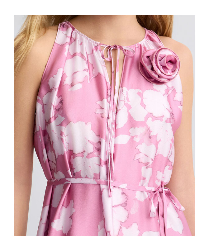 Liu •jo Printed Satin Dress In Pink