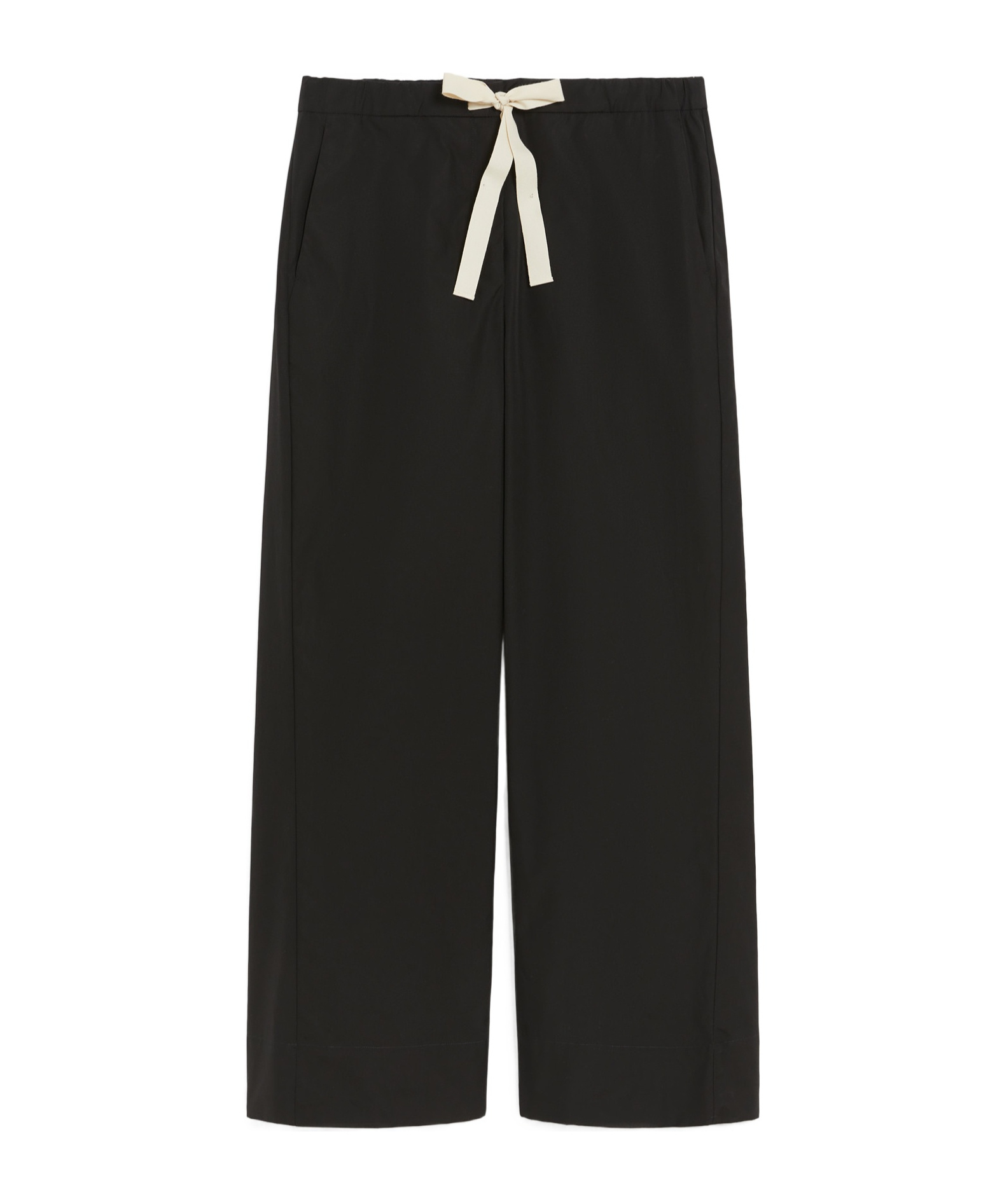 Max Mara Pantalon En Popeline Avec Cordon De Serrage In Black