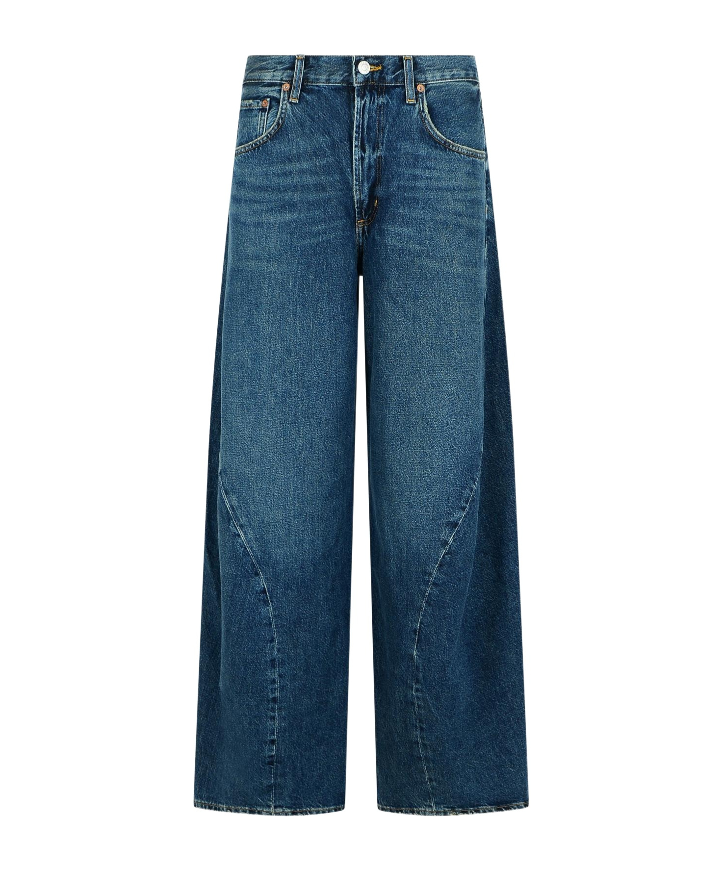 Agolde Five-pocket Denim Trousers In Blue