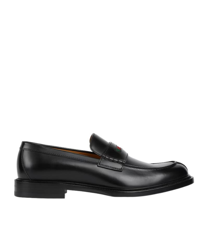 Gucci Men's Loafer With Web In Black