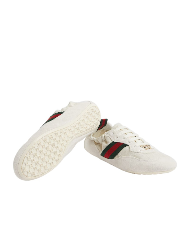 Gucci Cream Calf Leather Bos Taurus Low Top Sneakers In Neutral