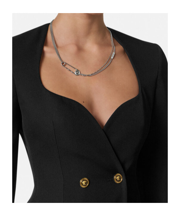 Versace Bar-pin Embellished Necklace