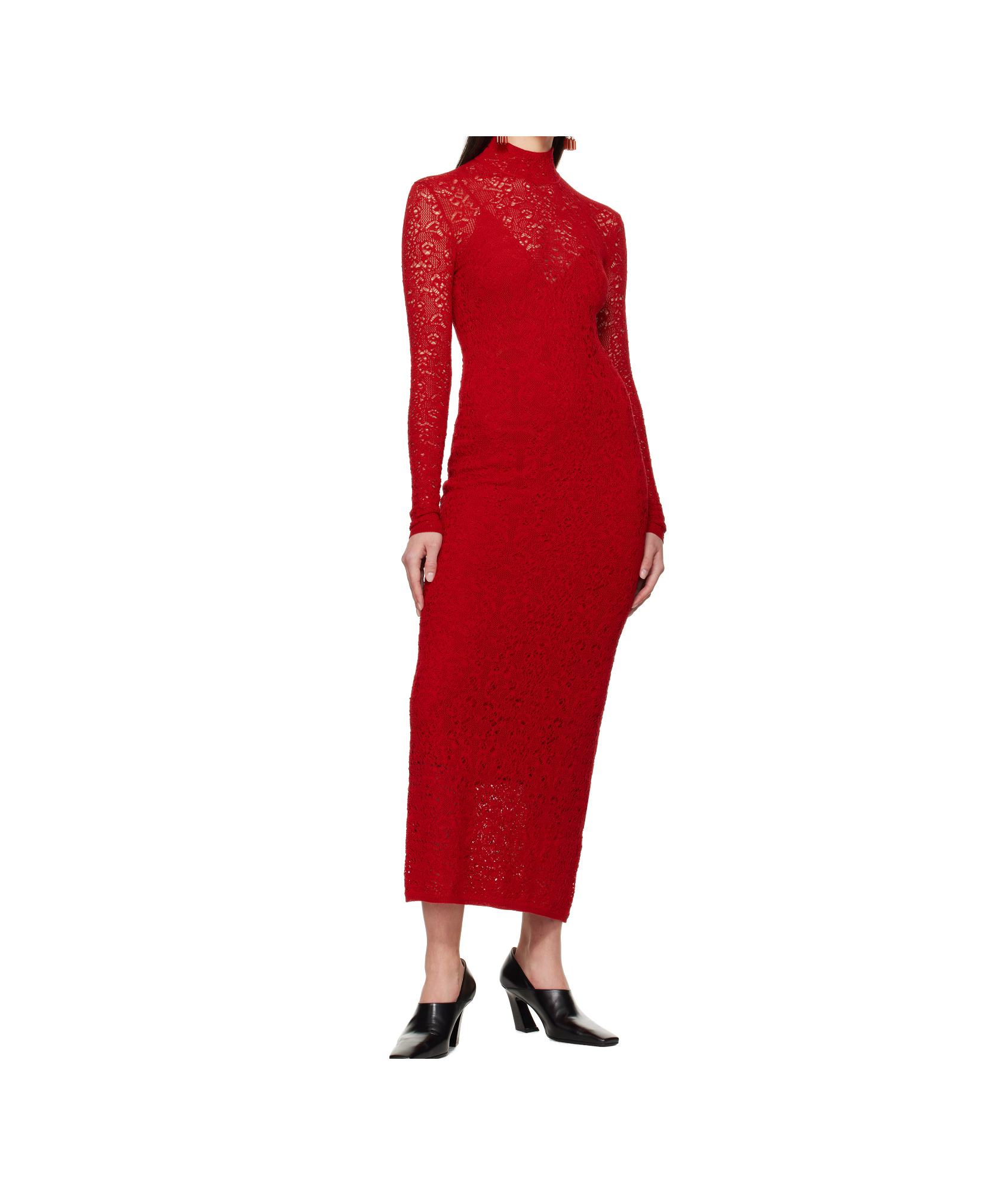 Gabriela Hearst Lethe Pointelle Knit Maxi Dress In Scarlet Red Virgin Wool Silk In Red