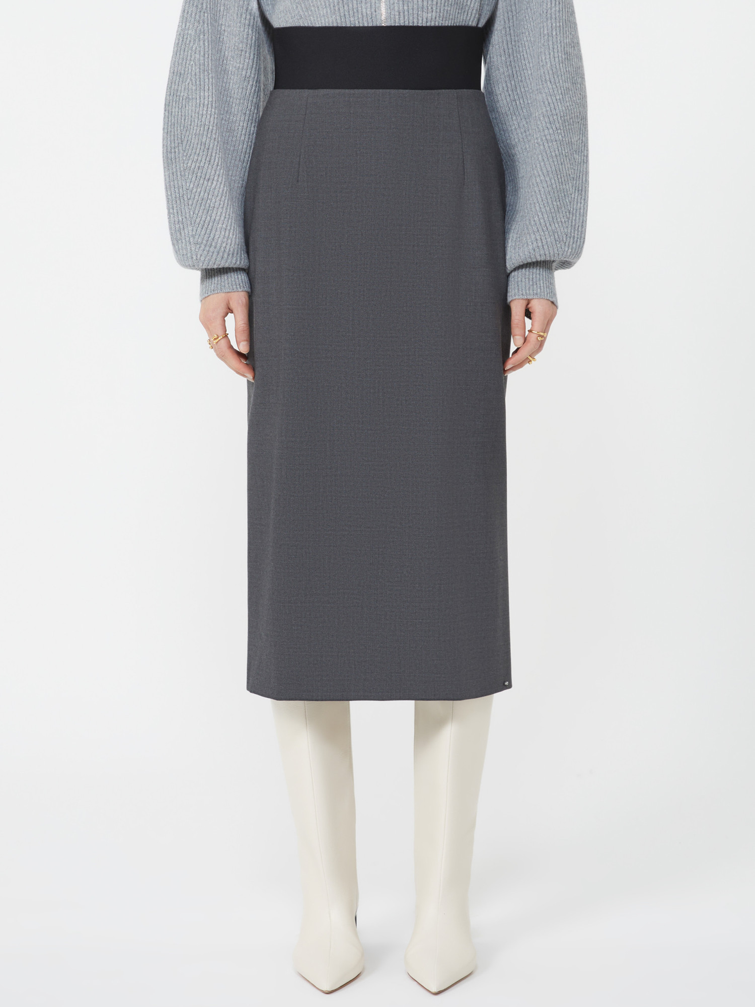 Sportmax Skirt With A High-cut Elasticated Waist In Black