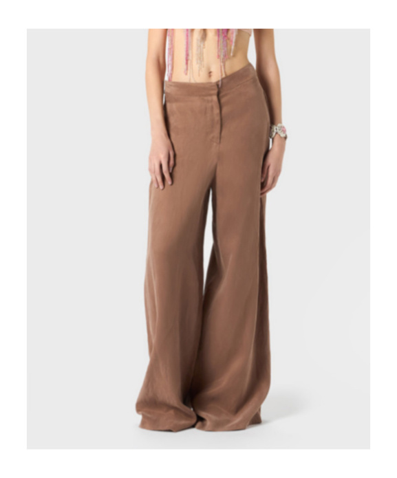 Blumarine Pants In Gabardine In Brown
