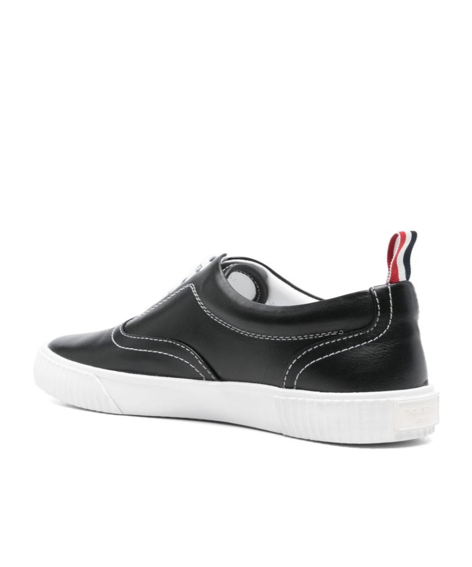Thom Browne 'heritage' Black Sneakers With Logo Tab On Heel In White