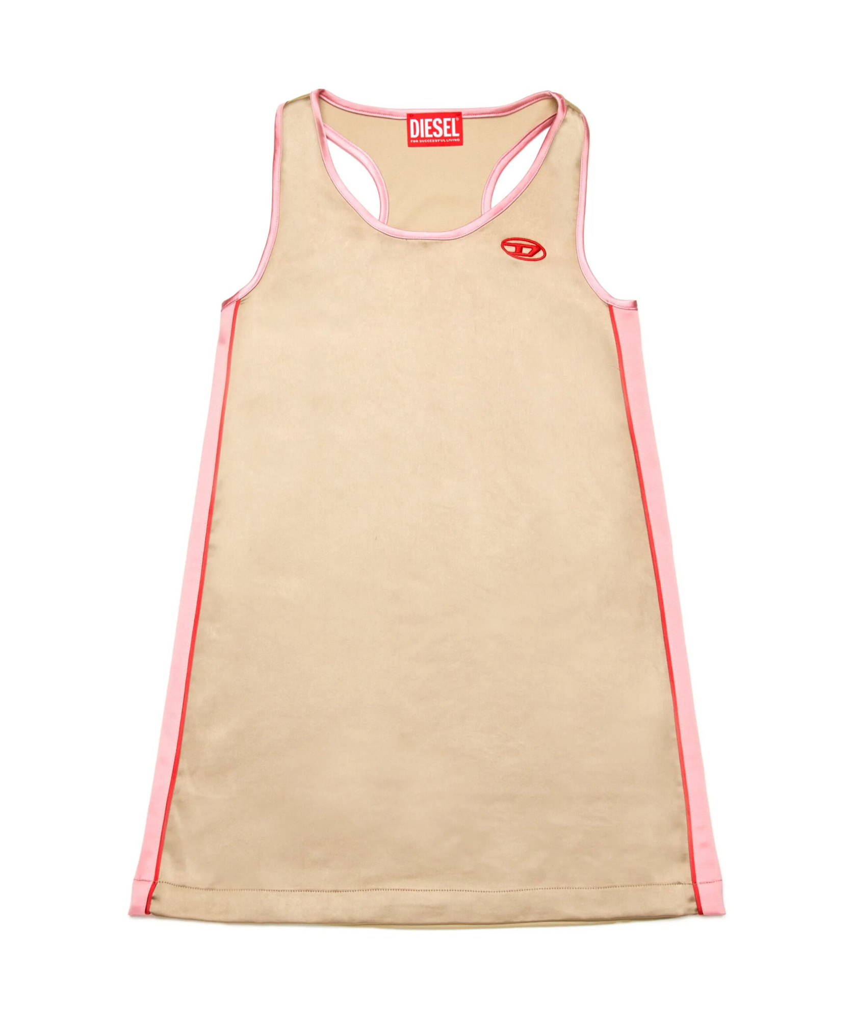 DIESEL DIESEL KIDS OVAL-D LOGO EMBROIDERED TANK DRESS