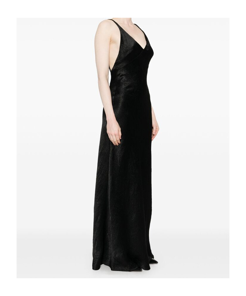 Alexander Mcqueen Silk Evening Dress Women In Black