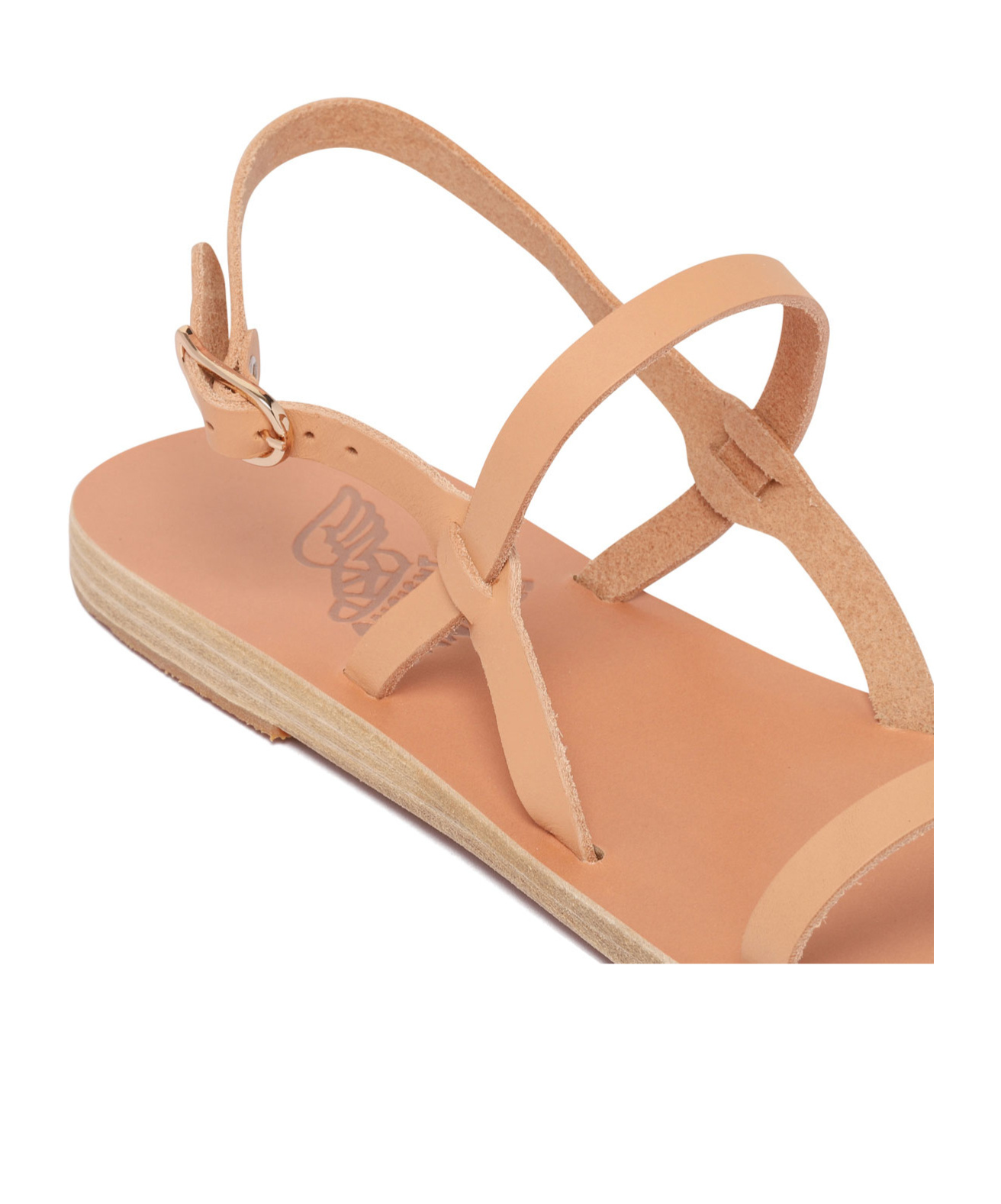 Ancient Greek Sandals 5mm Synthesis Leather Flat Sandals In Nude