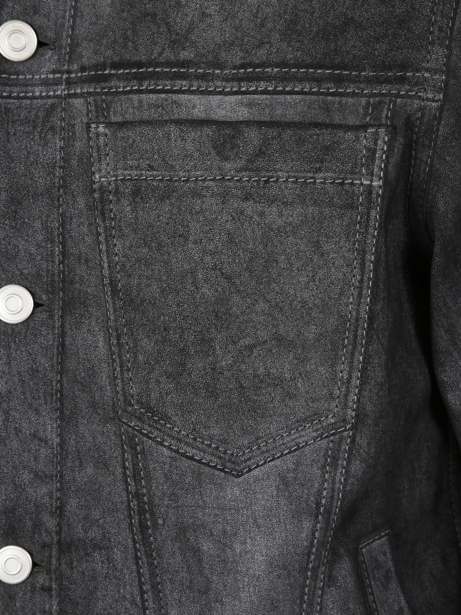 Giorgio Brato Denim Jacket Mix Eco Lamb Leather In Black