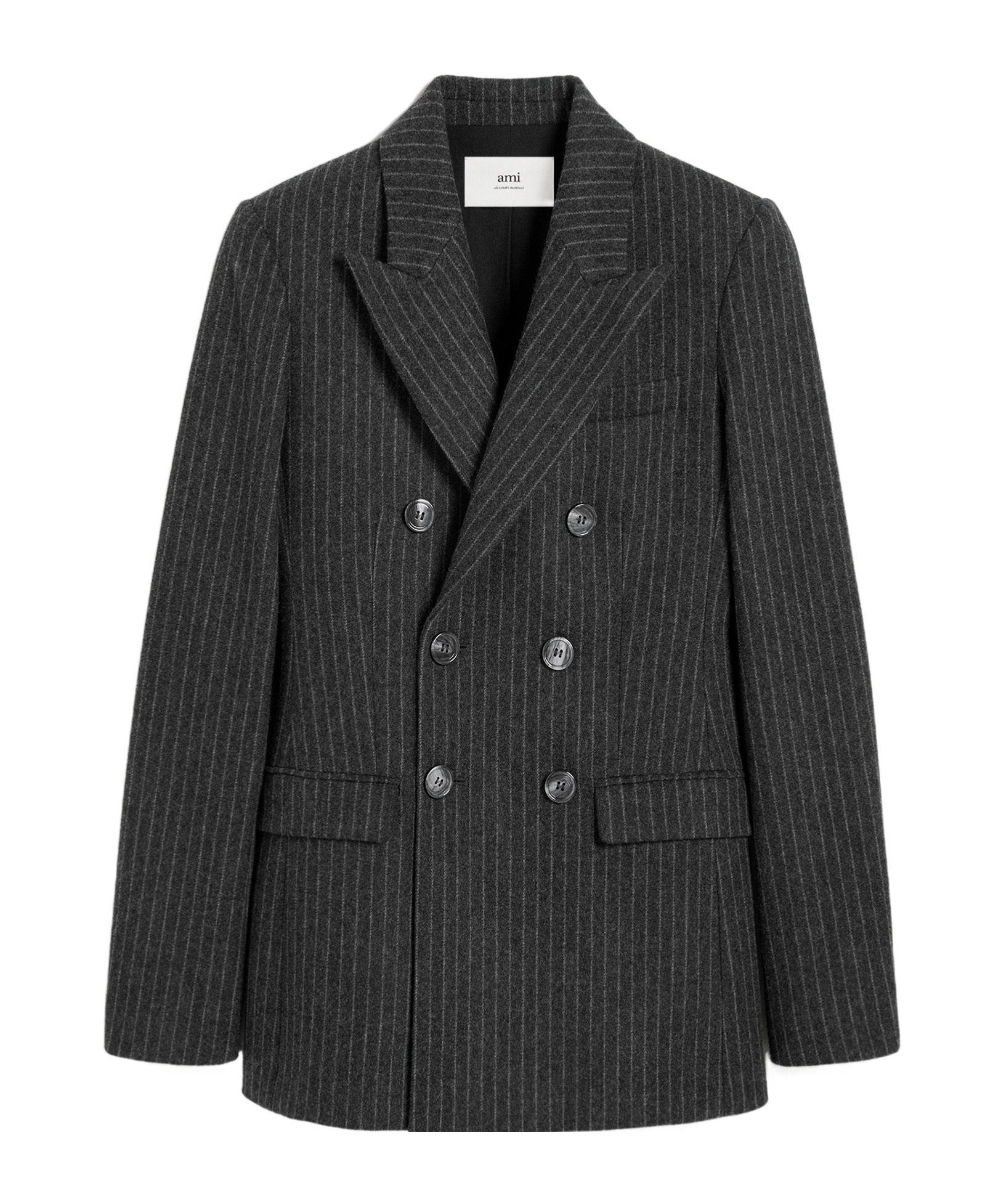 Ami Alexandre Mattiussi Tailored Jacket With Double-breasted Button Detailing In Black