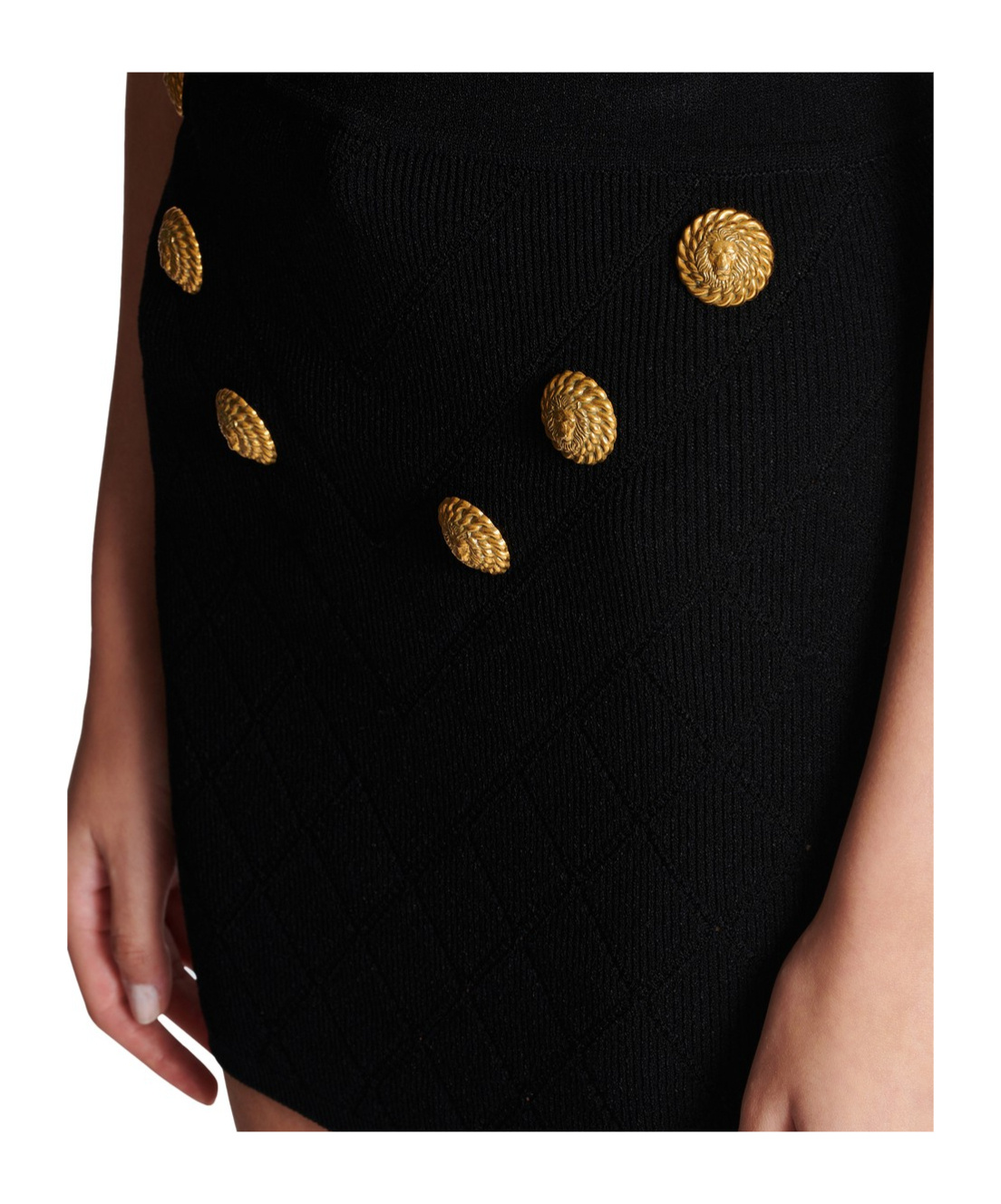 BALMAIN DIAMOND KNITTED SKIRT