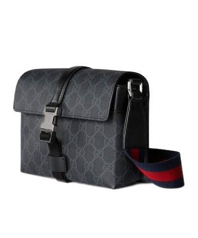Gucci Black Crossbody Bag With Metallic Buckle In Black