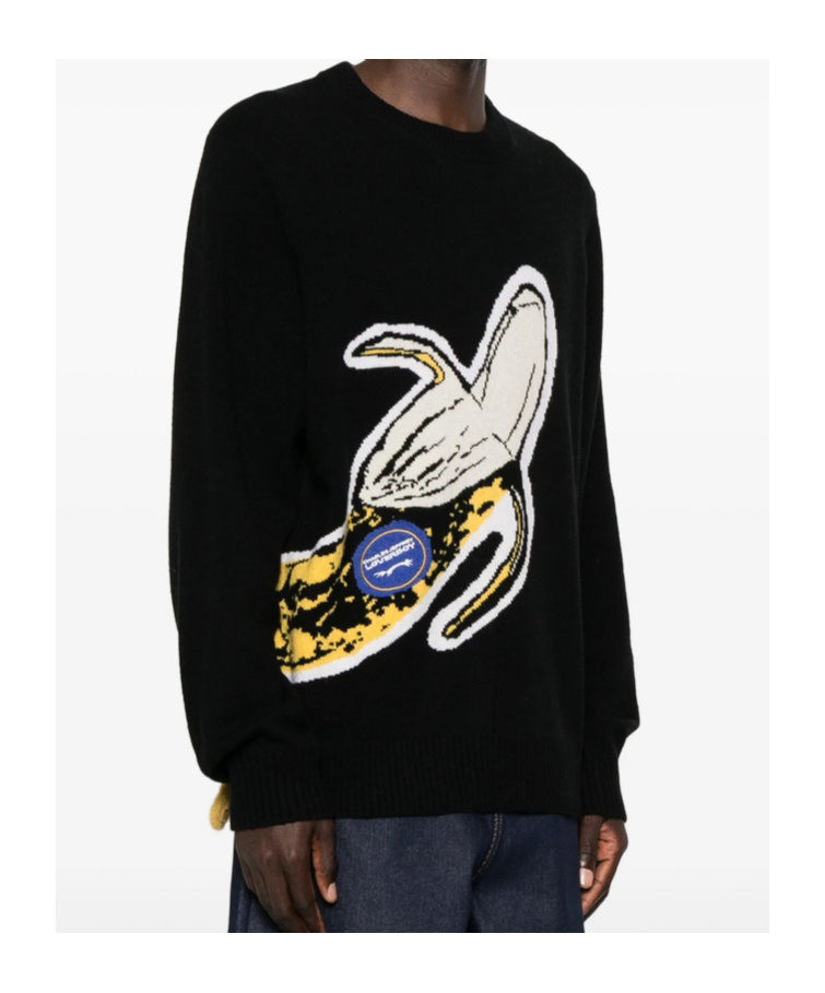 Charles Jeffrrey Loverboy Intarsia-knit Sweater In Black