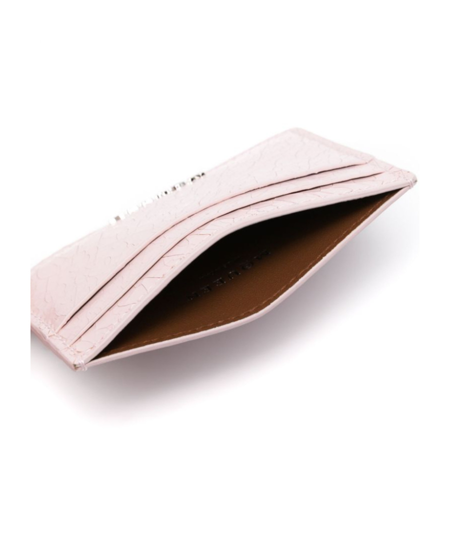 Alexander Mcqueen Cracked-effect Cardholder In Pink