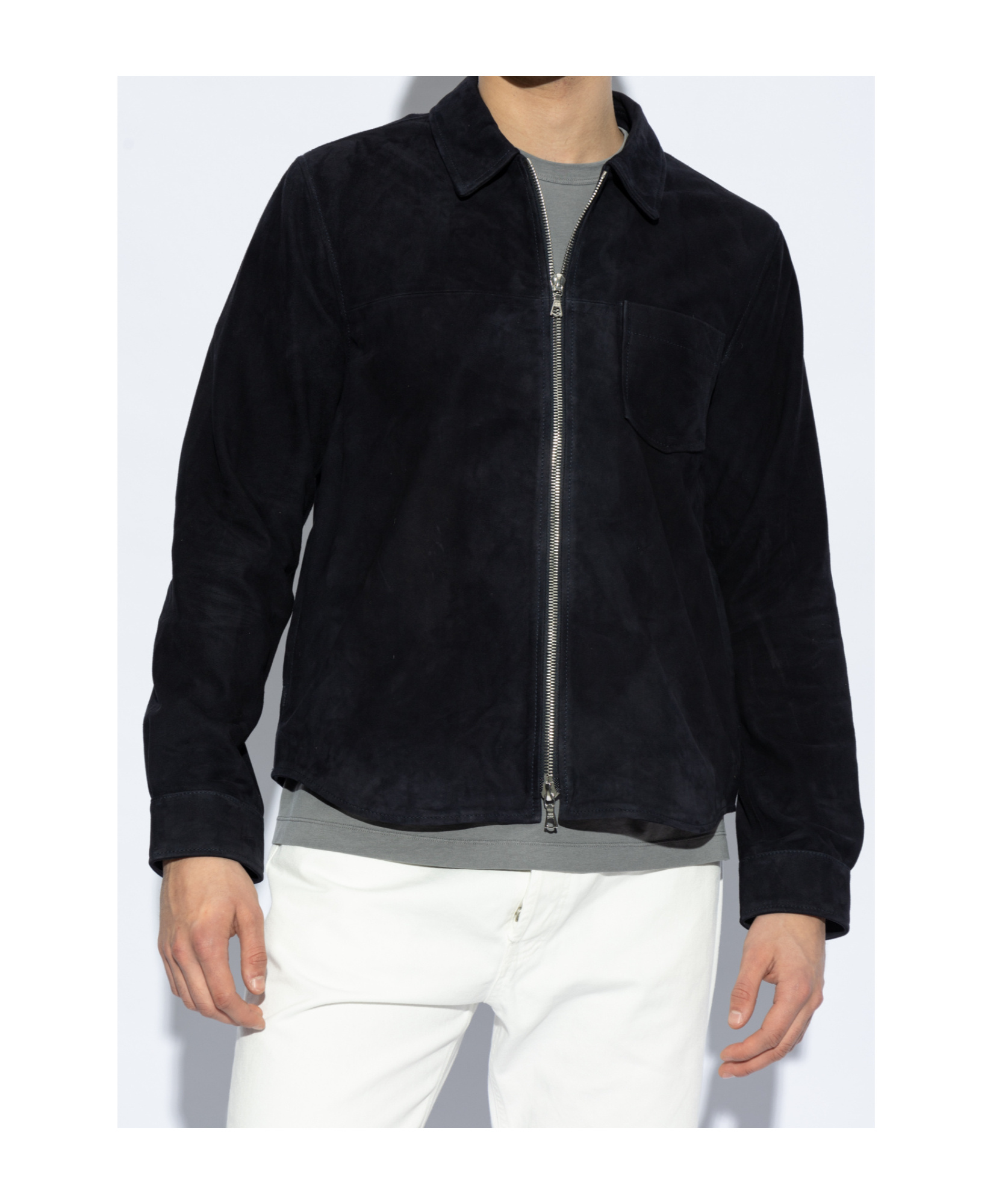 Shop Officine Generale Suede Jacket In Black