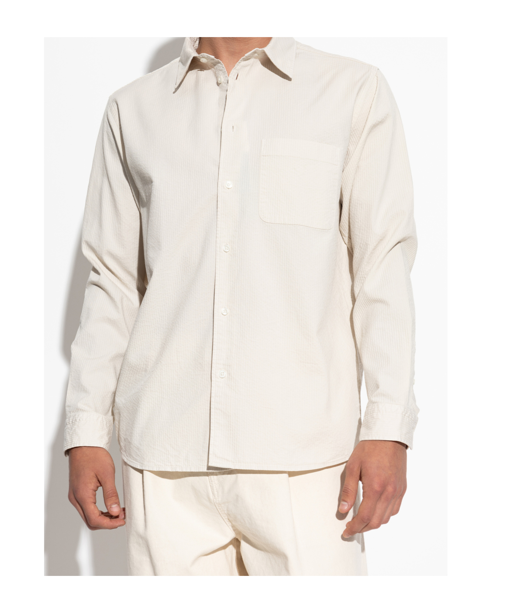 Samsoe & Samsoe Long Sleeve Button-down Shirt In White