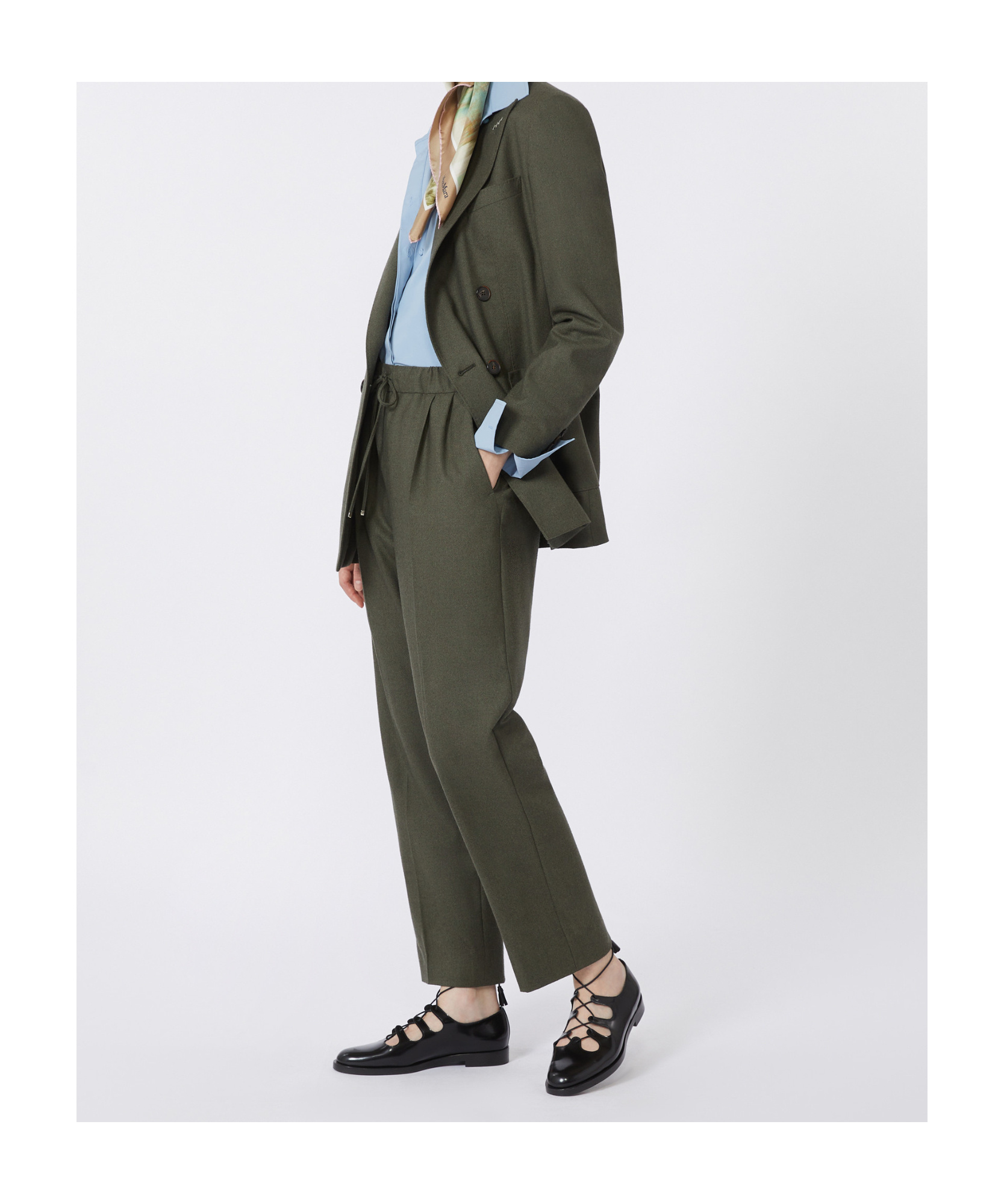 Max Mara Long-sleeved Suit Jacket In Gray
