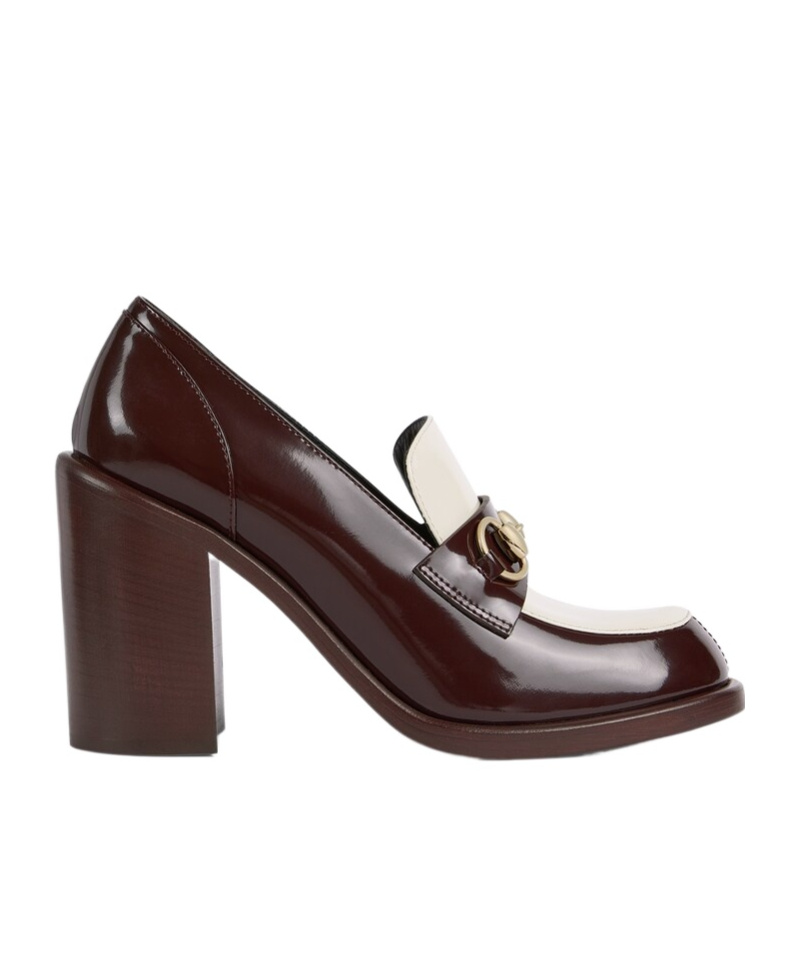 Gucci Women's Heeled Loafer With Horsebit In Burgundy