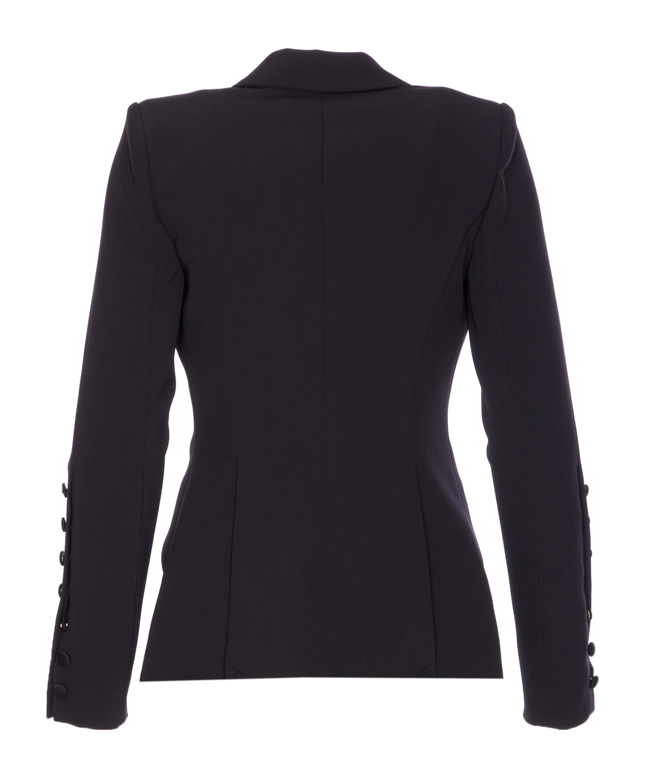 Elisabetta Franchi Tailored Blazer With Satin Lapel In Black