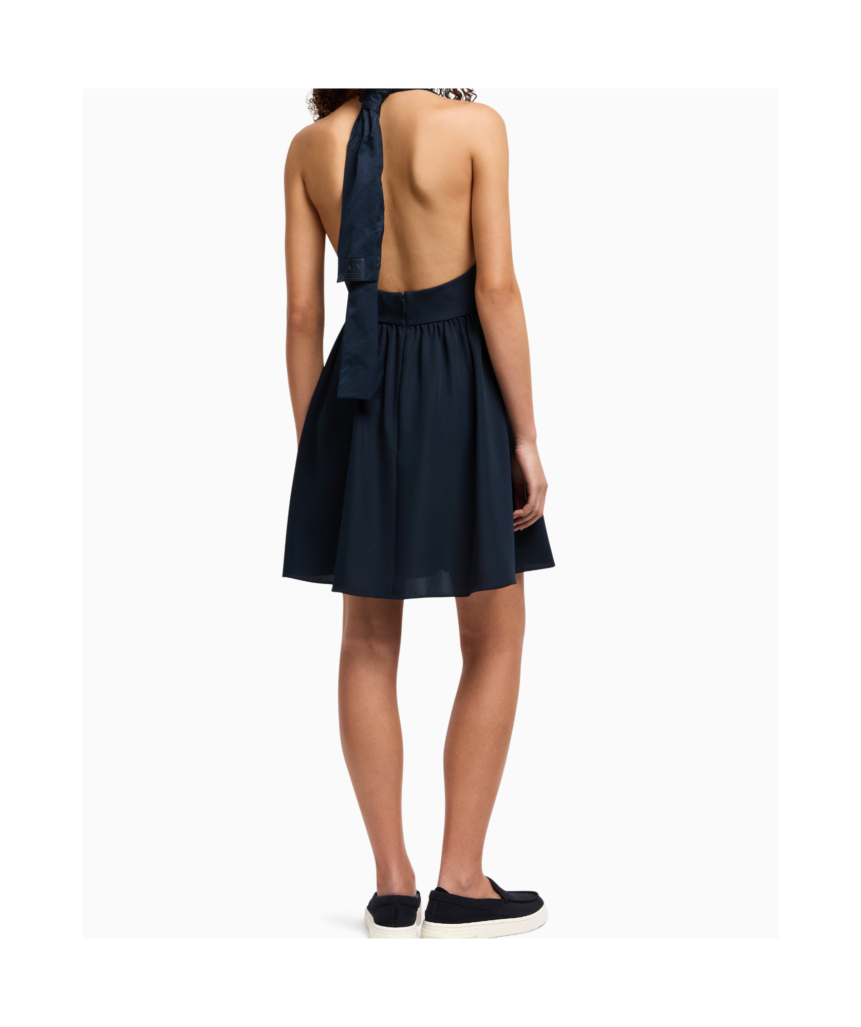 Armani Exchange Halter Neck Dress In Black