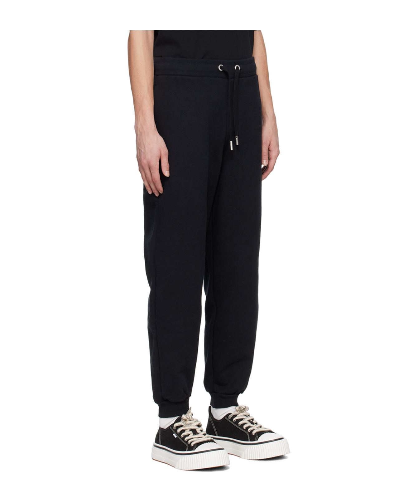 Shop Ami Alexandre Mattiussi Ami Paris Ami De Coeur Embroidered Drawstring Track Sweatpants In Black