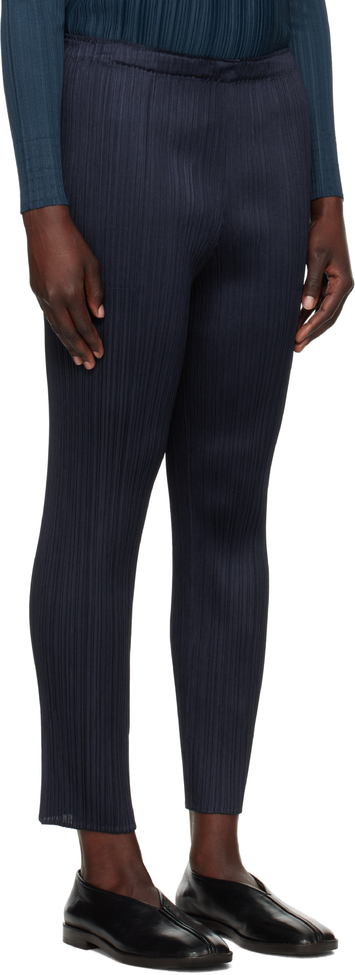 Issey Miyake Elastic Waist Casual Pants In Black