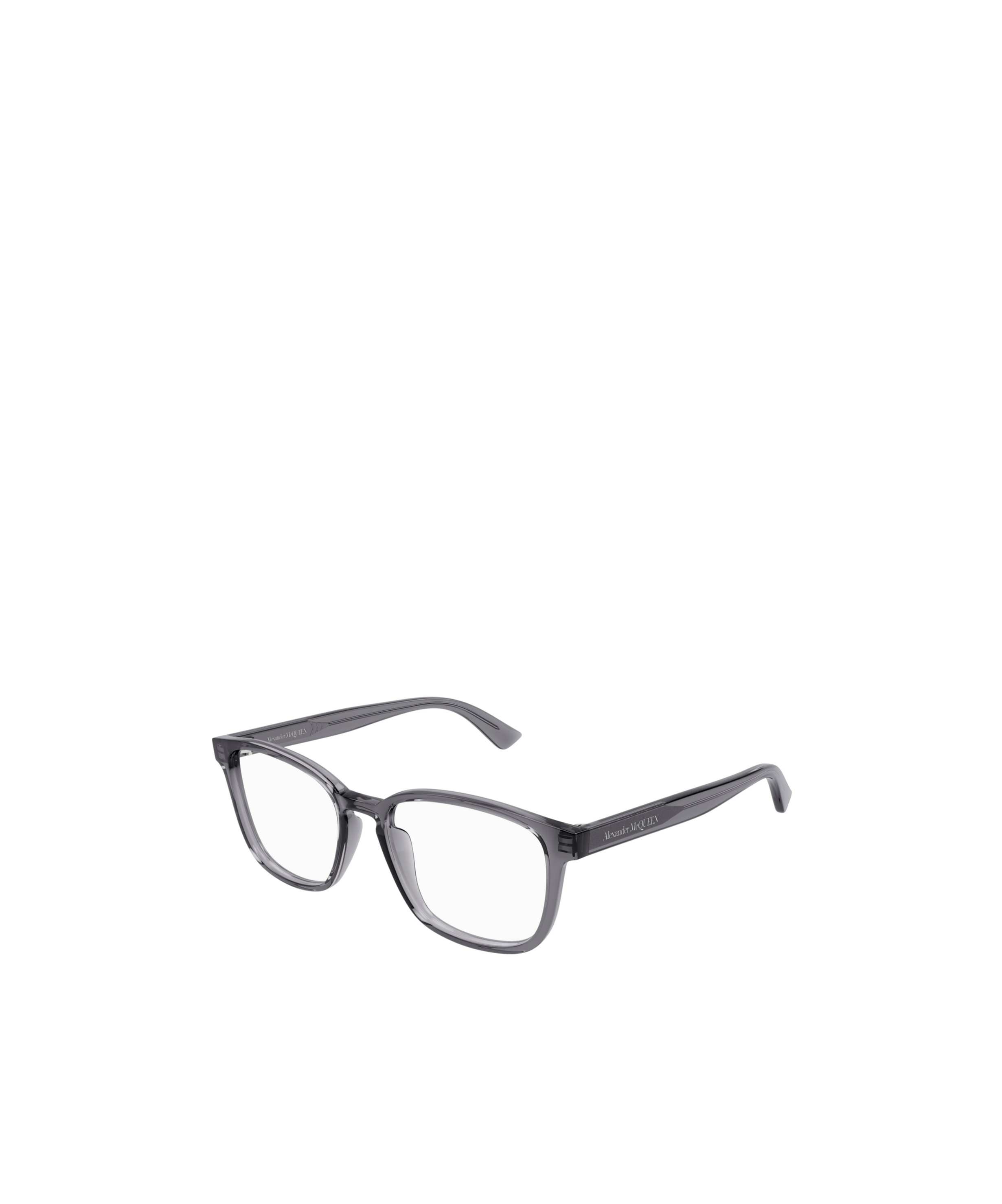 Alexander Mcqueen Transparent Square-frame Glasses In Gray