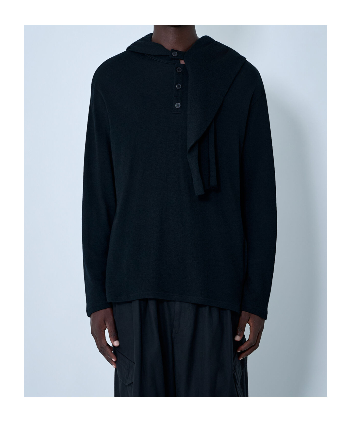 Yohji Yamamoto Hooded Sweater In Black