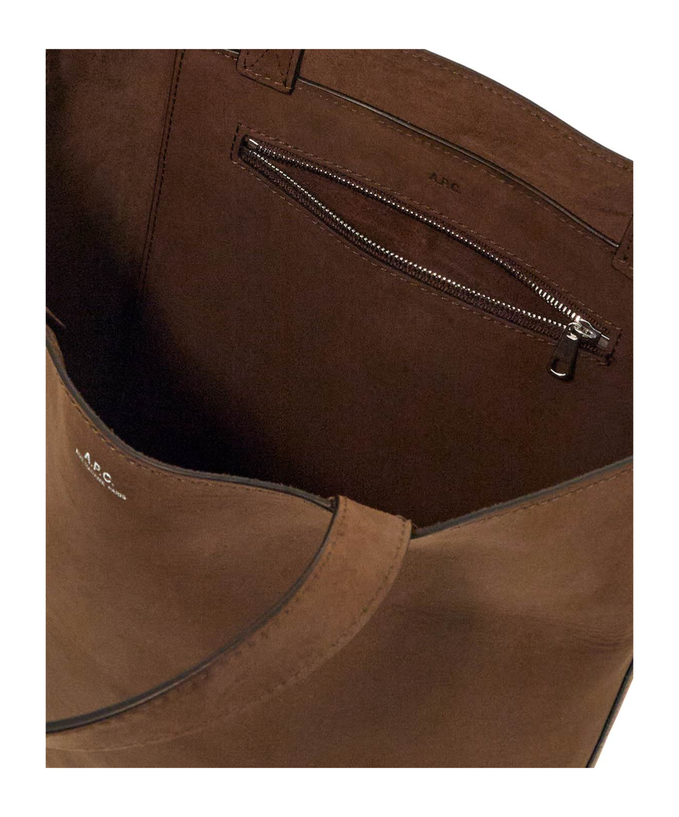 Apc A.p.c. Logo Printed Medium Tote Bag In Brown