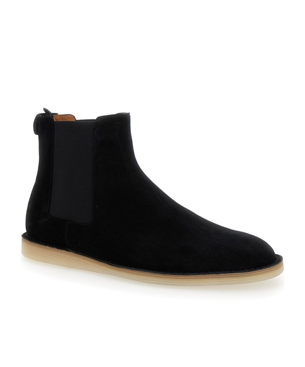 Dolce & Gabbana Black Pull-on Ankle Boots With Dg Logo In Black