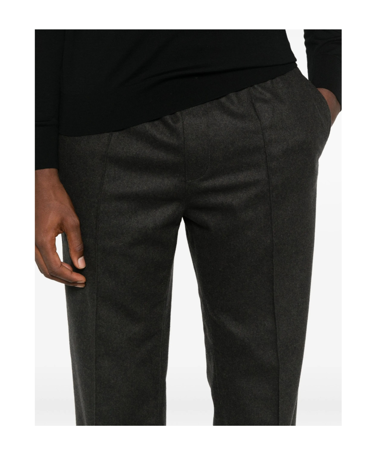Apc Wool Straight-leg Trousers In Black