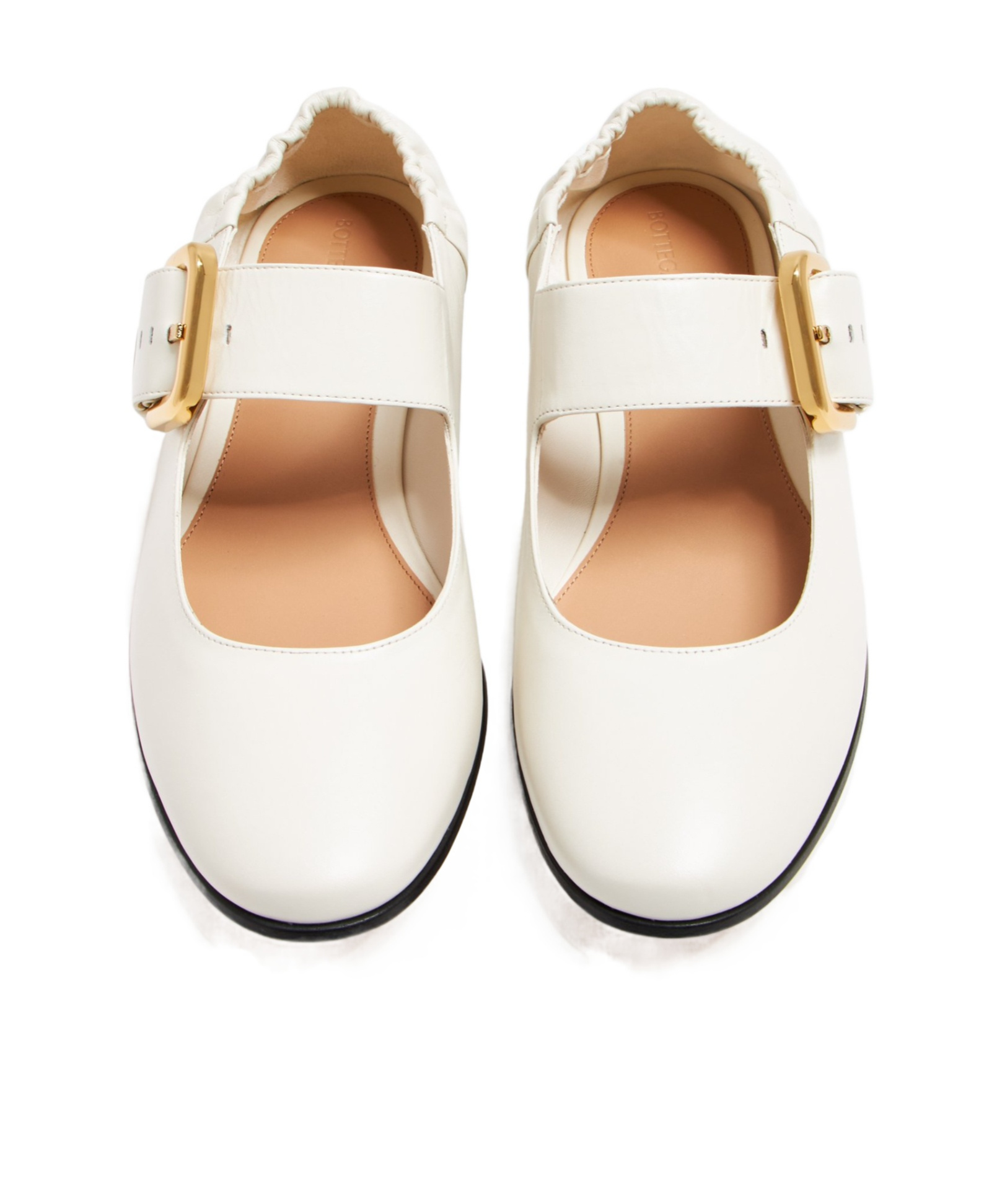 Bottega Veneta Off-white Astaire Mary-jane Ballerina Flats In White
