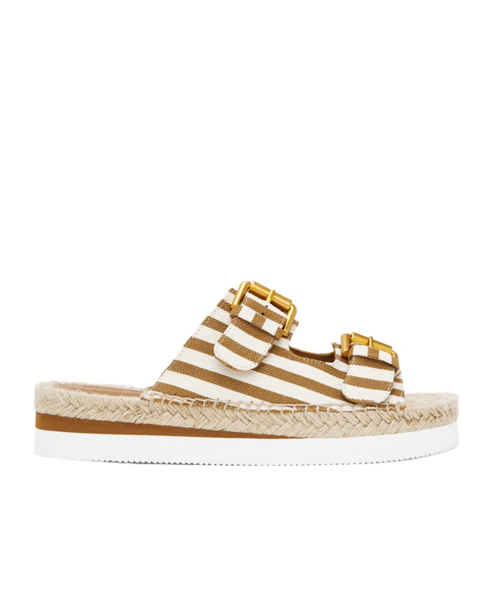 See By Chloé Glyn Striped Slippers In White