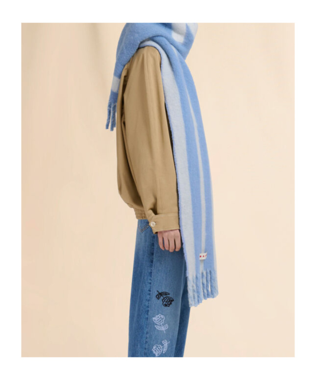 Marni Alpaca And Wool Scarf Scarves And Foulards Light Blue