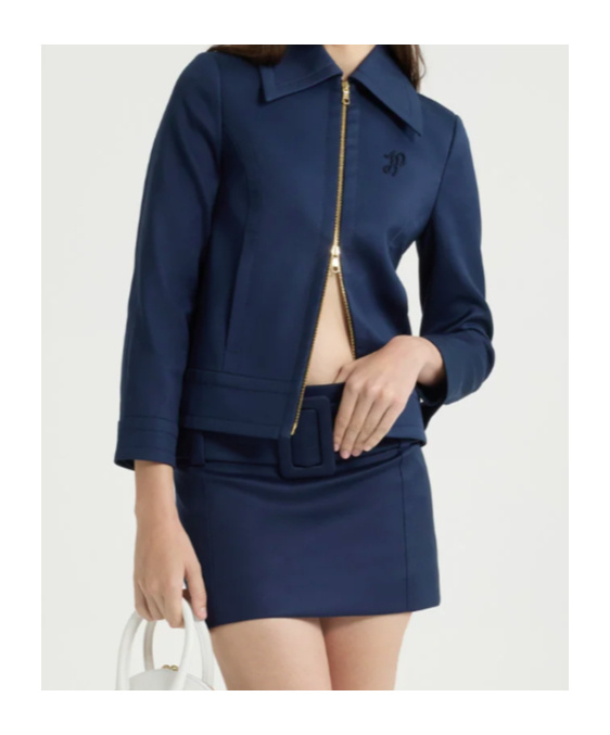 Patou Zip-up Cropped Twill Jacket