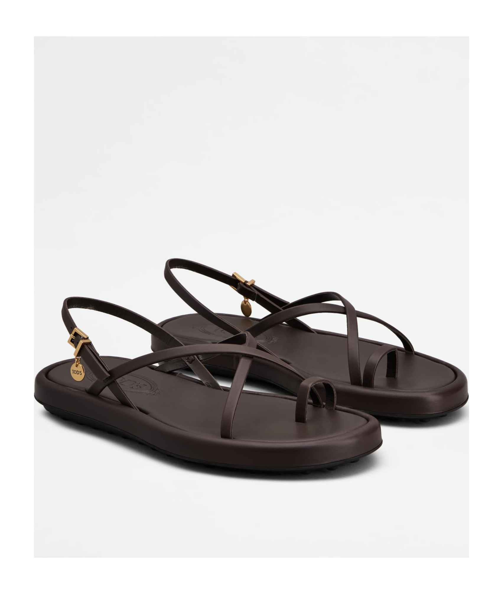 Tod's Embellished Leather Sandals In Black