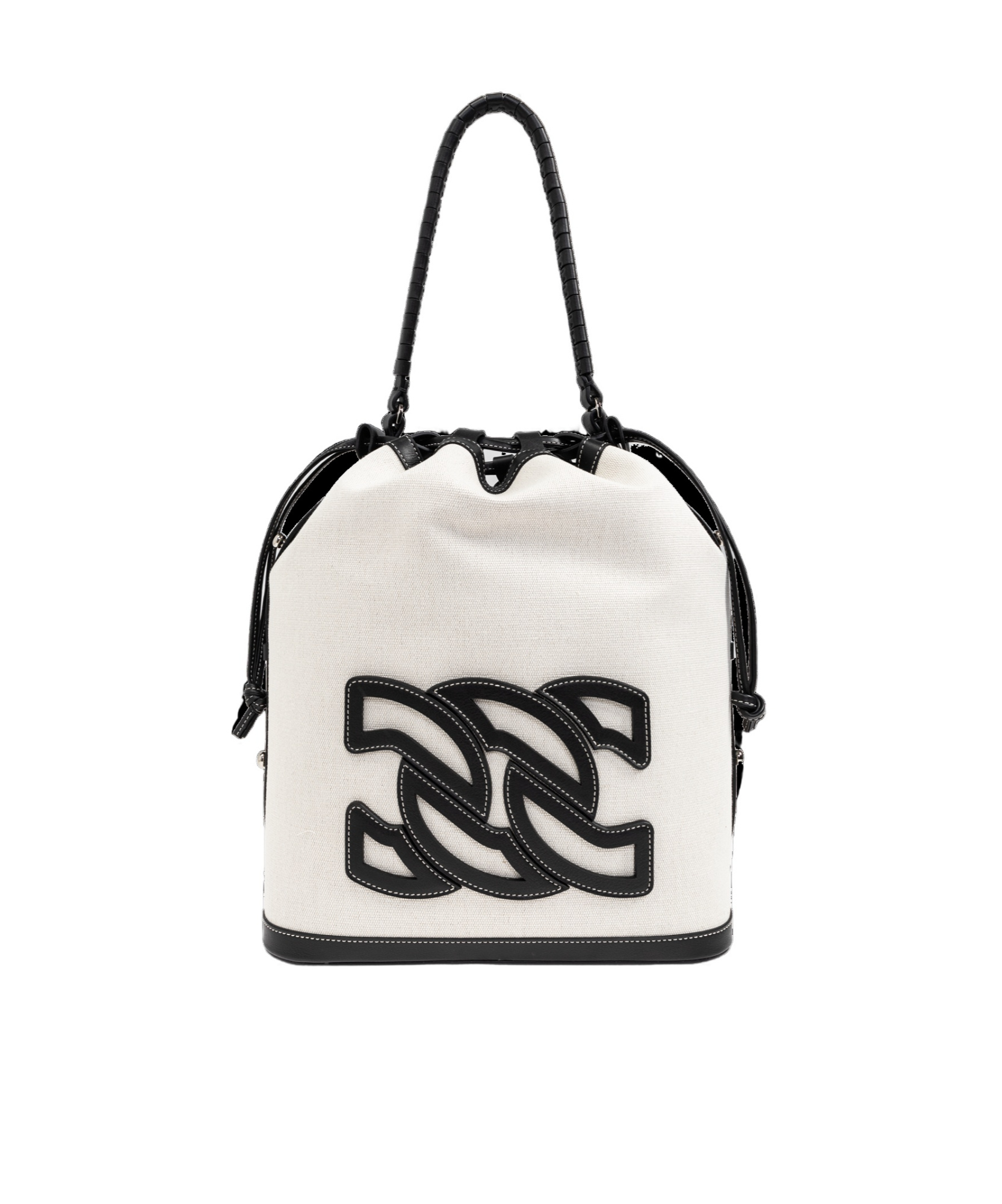 CASADEI COTTON-CANVAS BUCKET BAG