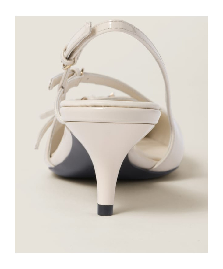 Miu Miu Patent Leather Slingback Pumps With Buckles In Nude