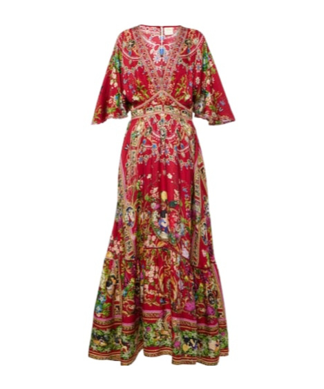 Camilla Printed Silk Maxi Dress In Multi