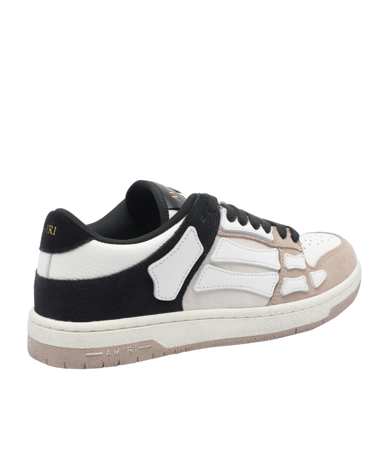 Amiri Skel Top Low Panelled Suede Sneakers In White