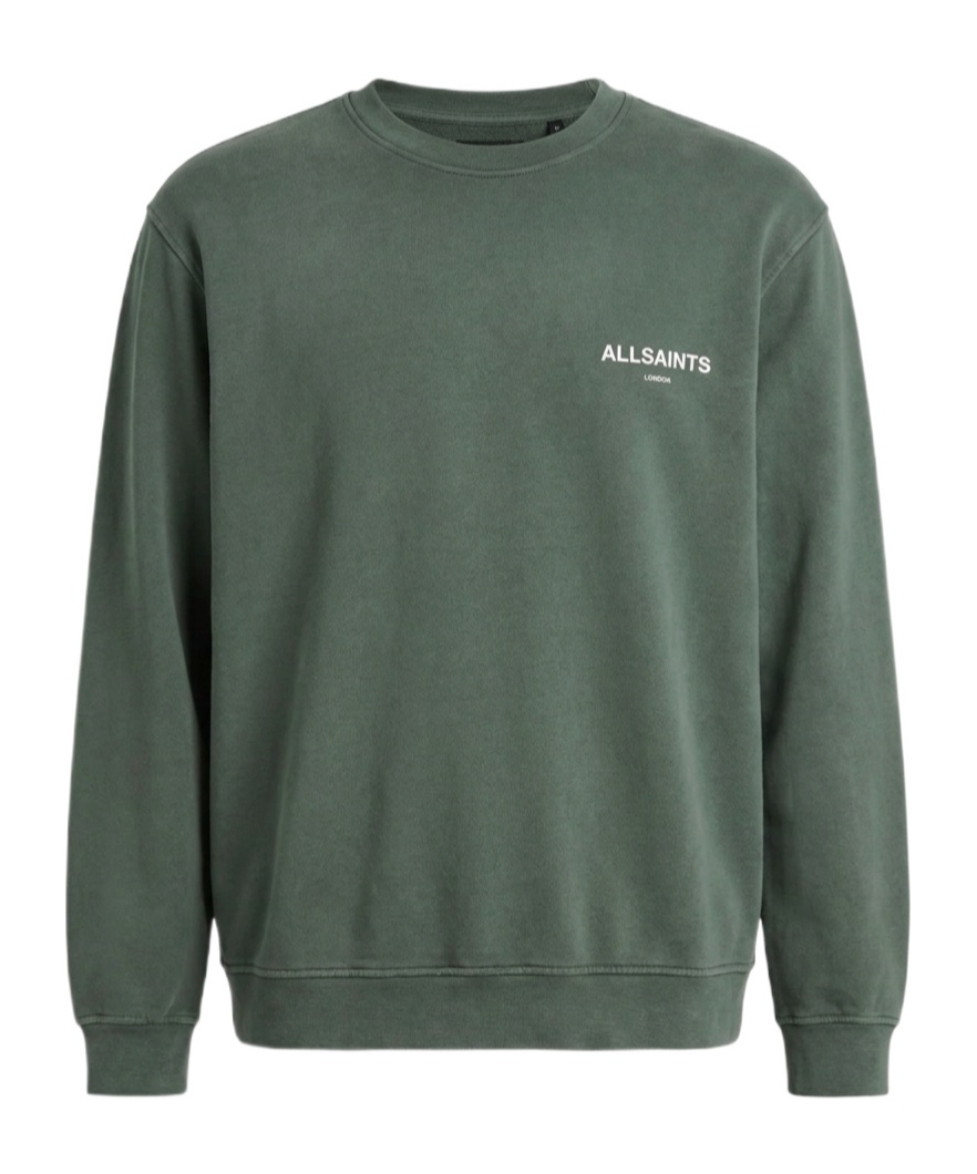 Allsaints Halcyon Logo Crew-neck Sweatshirt In Black