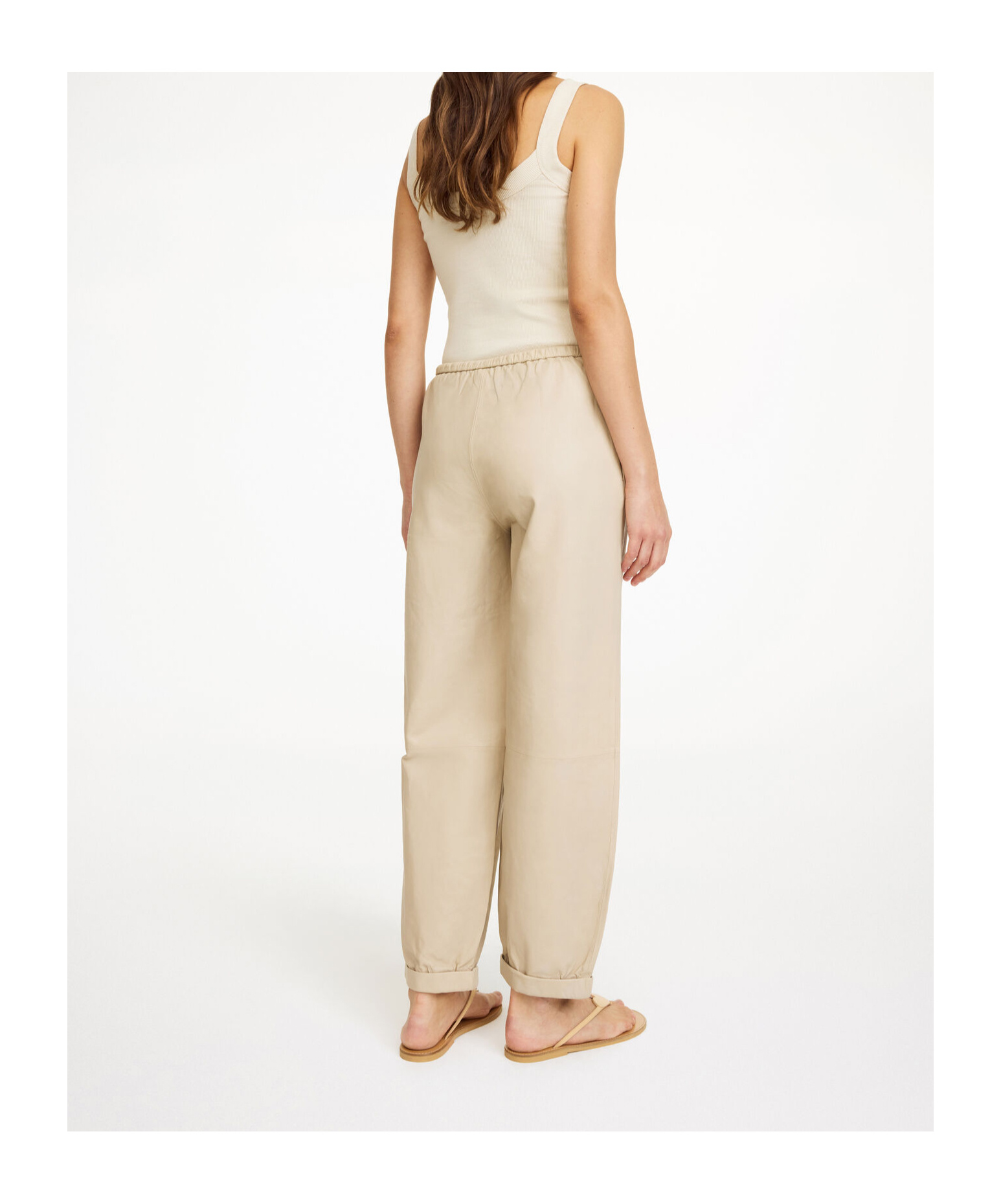 By Malene Birger Elastic Waist Casual Pants In Cement