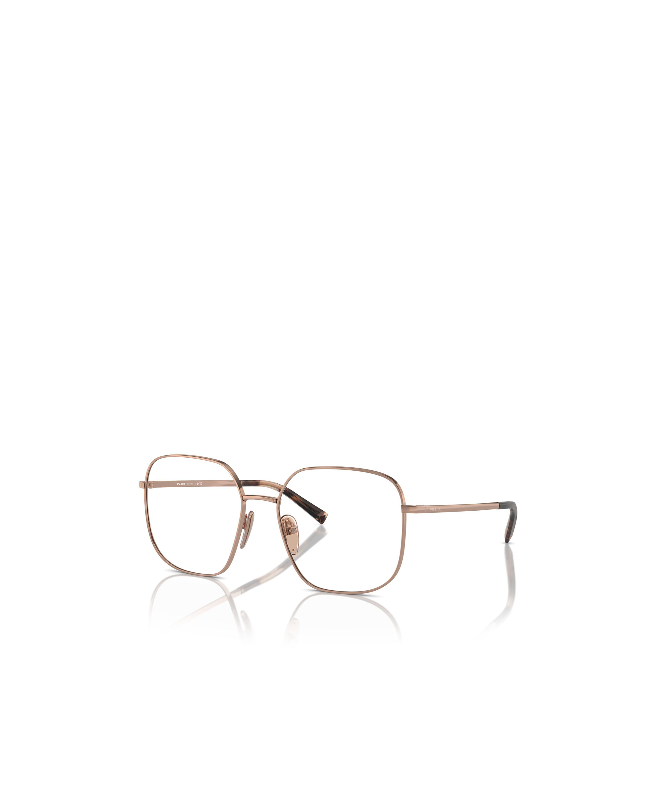 Prada Logo Flat Mirror In Nude